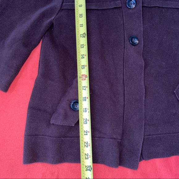 Chico’s cotton 3/4 sleeve collared knitted thick cardigan - Picture 3 of 7